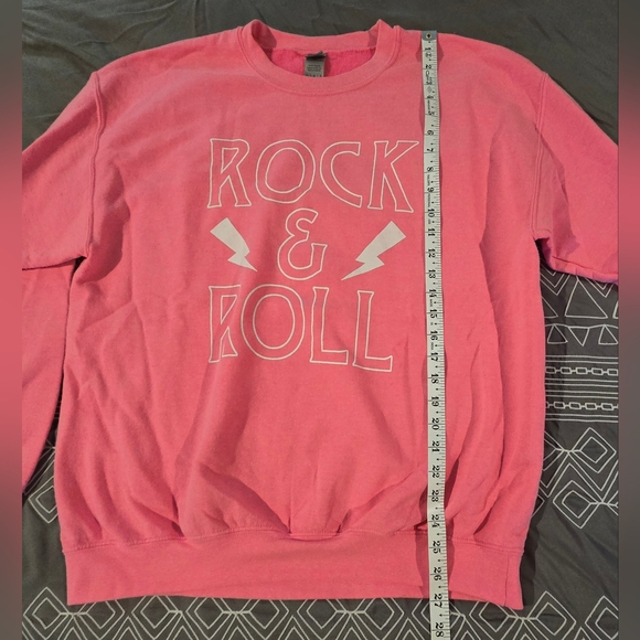 Rock & Roll Hot Pink Sweatshirt Size Large - Picture 2 of 6
